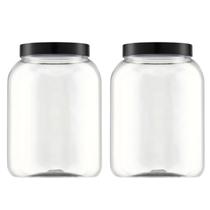 Pote Multiuso Transparente Com Tampa Rosca Preta 2,9L 2 unid