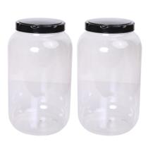 Pote Multiuso Transparente Com Tampa Rosca Preta 3,6L 2 unid Pote Multiuso Transparente Com Tampa Rosca Preta 3,6L 2 unid