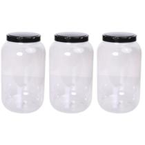 Pote Multiuso Transparente Com Tampa Rosca Preta 3,6L 3 unid Pote Multiuso Transparente Com Tampa Rosca Preta 3,6L 3 unid