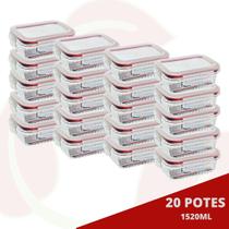 Pote Ondulado Hermético Fitness 1520ml Vidro Resistente 20Un Pote Ondulado Hermético Fitness 1520ml Vidro Resistente 20Un