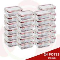 Pote Ondulado Hermético Fitness 1520ml Vidro Resistente 24Un