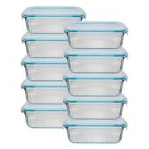 Pote Ondulado Retangular Lancheira Resistente 1520ml 10un