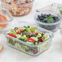 Pote Ondulado Retangular Lancheira Resistente 1520ml 4un Pote Ondulado Retangular Lancheira Resistente 1520ml 4un