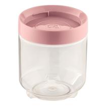 Pote Organizador Armazenamento Cozinha Uz Conecta 600ml Tampa Rosca Rosa