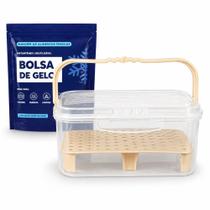 Pote Organizador De Geladeira Hermético Escorredor Bolsa Gelo Com Alça Multiuso Passeio Pote Organizador De Geladeira Hermético Escorredor Bolsa Gelo Com Alça Multiuso Passeio