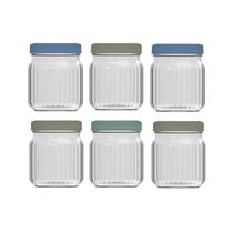 Pote Organizador De Temperos 6un 500ml Em Vidro Com Tampa Pote Organizador De Temperos 6un 500ml Em Vidro Com Tampa