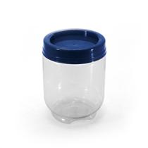 Pote Organizador Empilha Fácil 380ml Cor Azul Metalico Gira e Trava Plasútil