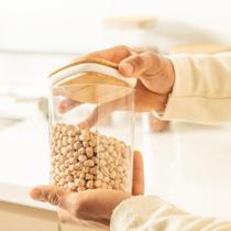 Pote Organizador Hermético Para Mantimentos Com Tampa De Bambu 1.5L Keep