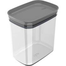 Pote Organizador Hermético Retangular Block 1,5L Cinza - Ou