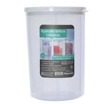 Pote organizador multiuso 1,5 litros com 3 divisórias plasvale Pote organizador multiuso 1,5 litros com 3 divisórias plasvale