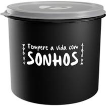 Pote Organizador Porta Vasilha Alimento simular a Tupperware 6L Preto ou Branco escrito