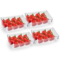 Pote Organizador Retangular Grande Cristal com 4 peças Modular