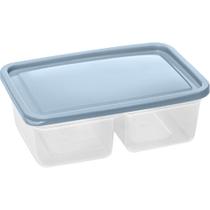 Pote Organizador Retangular Slim com Tampa e 2 Divisórias 1,1L - Pode ir no Freezer e Microondas- PANAMI