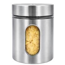 Pote Organizador Vidro e Inox 600ml Visor Para Mantimento Pote Organizador Vidro e Inox 600ml Visor Para Mantimento