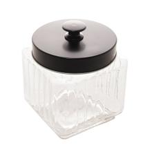 Pote p/ Mantimentos Vidro 1,2L Tampa Preta Vegas