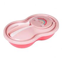 Pote Papinha Desenho Arco-Íris Plasútil Baby Viagem Passeio