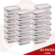Pote Papinha Vidro Trava Tampa 370ML Cor Sortida Lancheira 24Pçs