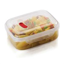 Pote Para Alimentos Com Válvula E Travas 600ML Transparente