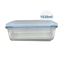 Pote para alimentos em vidro com tampa de 1520ml bela kasa