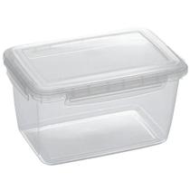 Pote Para Alimentos Retangular Alto Com Travas 2,2L Marmita Pote Para Alimentos Retangular Alto Com Travas 2,2L Marmita