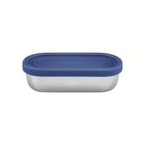 Pote para Alimentos Tramontina By Me em Aço Inox com Tampa Plástica Azul 0,4 L