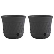 Pote para armazenamento de mangueira de jardim Suncast 37 x 30 cm, resistente às intempéries, cinza Pote para armazenamento de mangueira de jardim Suncast 37 x 30 cm, resistente às intempéries, cinza