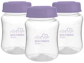 Pote para Armazenar Leite Materno 180ml - Multikids Baby For Mom Keep nFeed 3 Unidades
