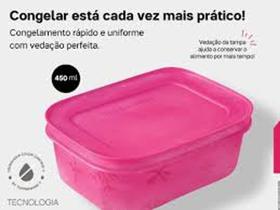 Pote para congelar freezer line rosa da tupperware