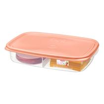 Pote para Frios com Divisória Sanremo 1,4 Litros Plástico Hermético Cozinha BPA Free Micro-ondas Freezer Lava Louças Marmita Fitness Alimentos