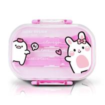 Pote Para Lanche De 2 Andares Amiguinhos 400 Ml - Jacki Design Coelho Rosa Pote Para Lanche De 2 Andares Amiguinhos 400 Ml - Jacki Design Coelho Rosa