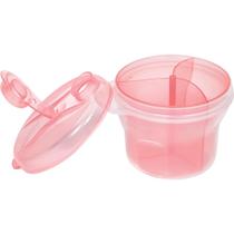 Pote para leite em pó com divisória rosa