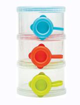 Pote Para Leite Em Pó Empilháveis Infantil Colorido Kit Com 3 Potes Organizador Menino Menina Bebê Livre BPA Buba - Buba