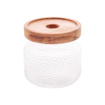 Pote Para Mantimento 350ml Vidro Tampa De Acácia Petra Lyor