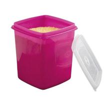 Pote Para Mantimento Quadradado Com Tampa Pink 1 Litro - JW SHOP