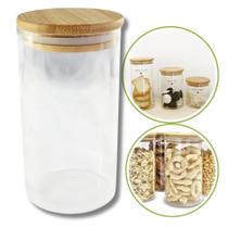 Pote para Mantimentos com Tampa de Bambu 600ML - porta alimentos