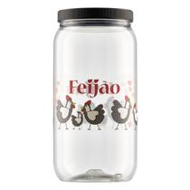 Pote para Mantimentos com Tampa Galinha Feijão Santista - 2.7l - Transparente