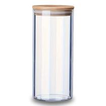 Pote para mantimentos de vidro com tampa bambu 400ml - Novicasa