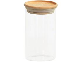 Pote para mantimentos de vidro com Tampa de Bambu Circular 600ml - OIKOS Pote para mantimentos de vidro com Tampa de Bambu Circular 600ml - OIKOS