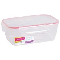 Pote para Mantimentos Hermético Plástico LP House Retangular Vermelho 1,5L