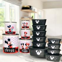 Pote para Mantimentos Kit Potes com 5 peças + 10 Potes Mickey