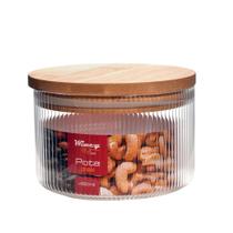Pote para Mantimentos Prisma Bambu Vidro 450ml