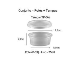 Pote para molho 75ml c/50 pacotes 250un Pote para molho 75ml c/50 pacotes 250un