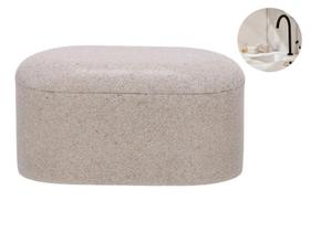 Pote Para Pequenos Itens Em Poliresina Resistente Formato Oval Design Clean Decorações Minimalistas