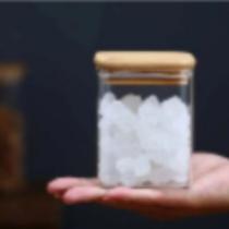 Pote para tempero de vidro c/ tampa bambu 300ml