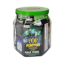 Pote Pirulito Pop Monsters Mação Verde Com 18 - Best Pop Pote Pirulito Pop Monsters Mação Verde Com 18 - Best Pop