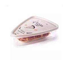 Pote Pizza Triangular 1,2l De Plástico - Plasútil Cor Bege Pote Pizza Triangular 1,2l De Plástico - Plasútil Cor Bege