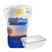 Pote Plast PP Kit Com Tampa Transparente Retangular 250ml TOTALPLAST (KPR-250)