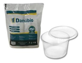 Pote Plástico 250 ml PP Translucido Kit com 24 Unidades Danubio