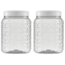 Pote Plástico Bandeirante Tampa Branca Mantimento 1000ml 2un