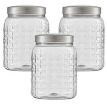 Pote Plástico Bandeirante Tampa Prata Mantimento 1000ml 3 un Pote Plástico Bandeirante Tampa Prata Mantimento 1000ml 3 un